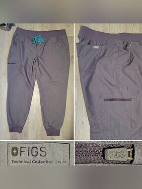 Figs Zamora High-Rise Jogger Scrub Pants Technical Collection Graphite Gray, XLP